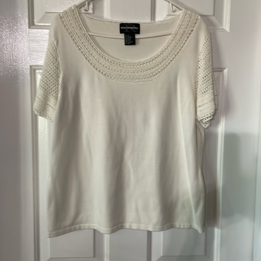 XL white scoop neck top